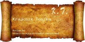 Krajcsik Toszka névjegykártya